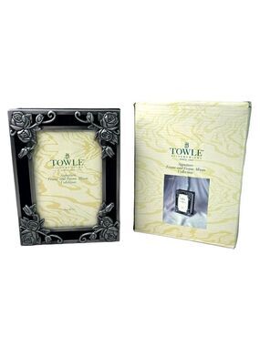 TOWLE Silversmiths Signature Frame and Frame Album Collection 4x6 Floral Pewter